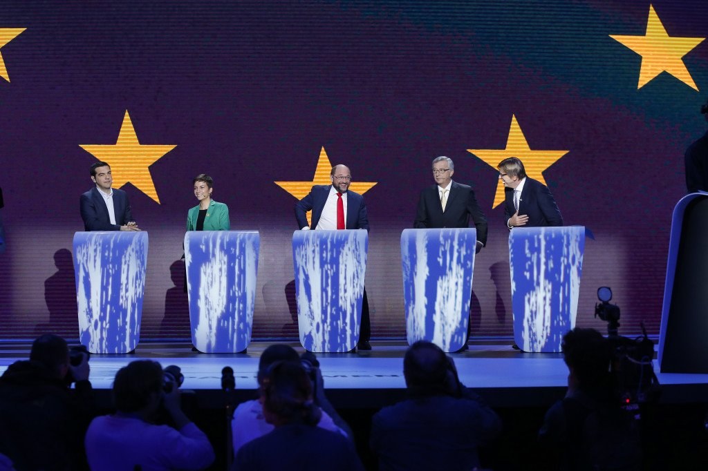 Alexis TSIPRAS, Ska KELLER, Martin SCHULZ, Jean-Claude JUNCKER, Guy VERHOFSTADT