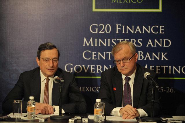 Mario Draghi and Olli Rehn
