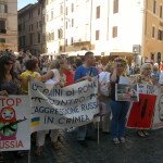 Sit-in di fronte al Pantheon contro la guerra in Ucraina