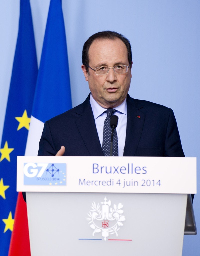François Hollande at the podium