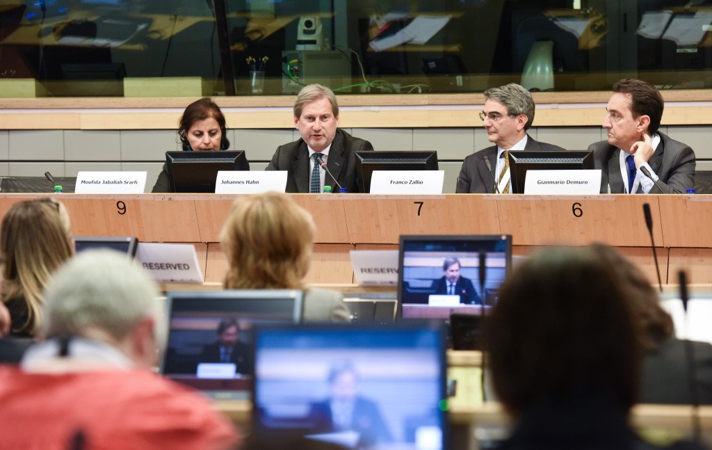 Moufida Jahallah Srarfi , Johannes Hahn , Franco Zallio, Gianmario Demura