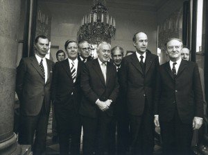 TINDEMANS Lo, SCHMIDT Helmut, HARTLING Poul, SIR WILSON Harold, MORO Aldo, GISCARD D'ESTAIN Valery, COSGRAVE Liam, THORN Gaston
