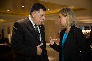 Fayez al-Sarraj, e Federica Mogherini