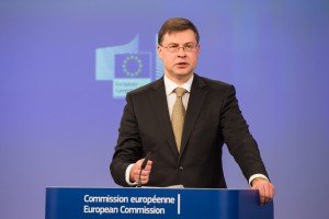 Valdis Dombrovskis Pierre Moscovici Marianne Thyssen