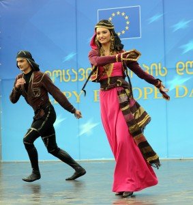 EU Day Ethnographic Museum Tblisi Sat 10 May from 12.30 to 7.30 pm Big open-air event with the Member States and with the participation of Government. Exhibitions/activities by EU Member States who will each have a tent and activities around these tents. There will be childrens concerts around the area, various activities like reading European Books', games, quizes, etc. The official part will start at 5.30 with Speeches from head of Delegation and Georgian Government representatives to be followed by a short concert of the most famous Georgian folk dance ensemble Sukhishvilis (30 min) and a concert by a Polish and Georgian pop group 33a (Niaz Diasamidze).