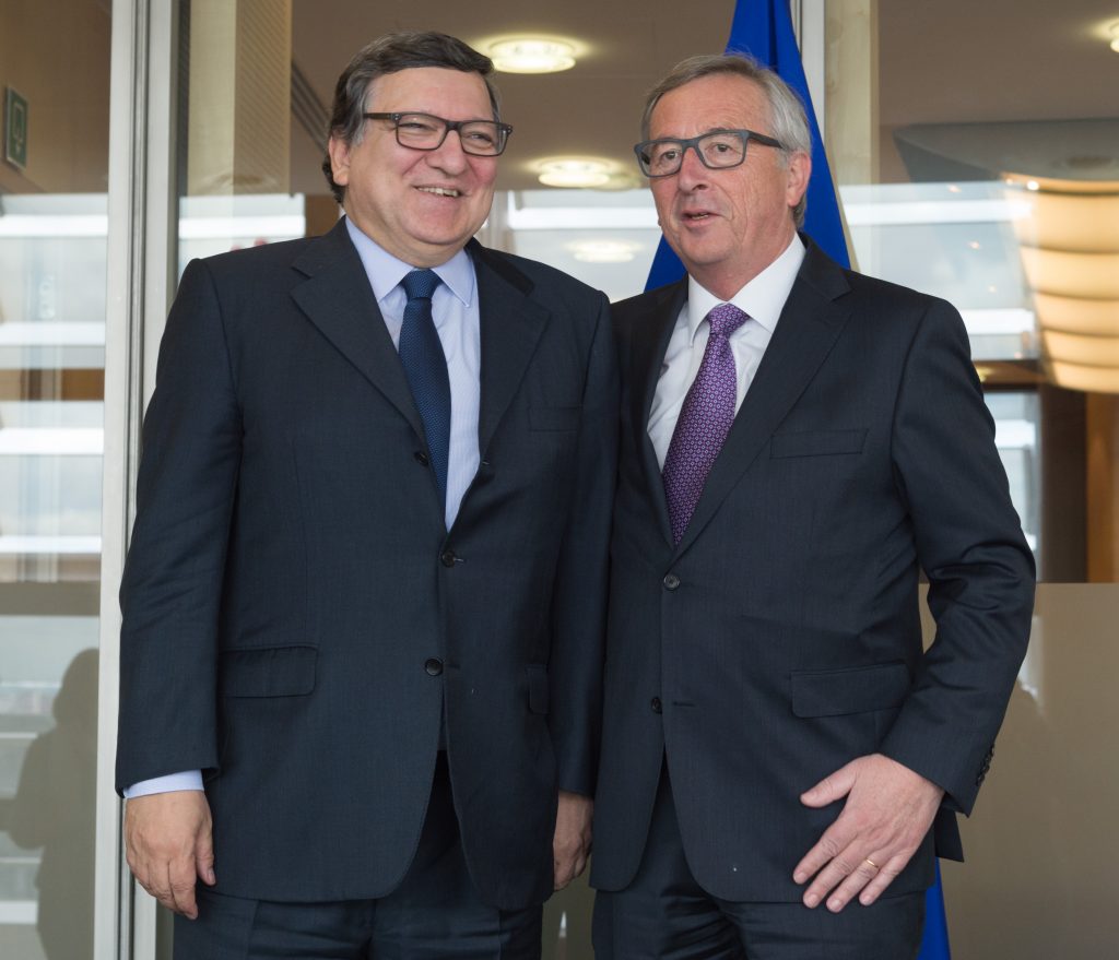 José Manuel Barroso, on the left, and Jean-Claude Juncker