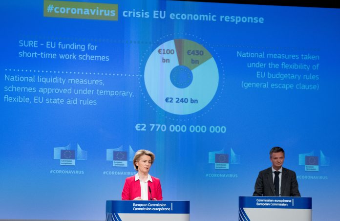 Press conference of Ursula von der Leyen, President of the European Commission on three initiatives related to COVID-19 (coronavirus).