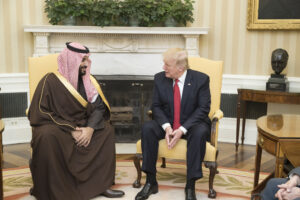 Donald Trump con il principe saudita Mohammed bin Salman